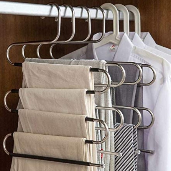 Non-Slip 3 Pack Stainless Steel Space Save Clothes Hangers - Picture 1 of 6